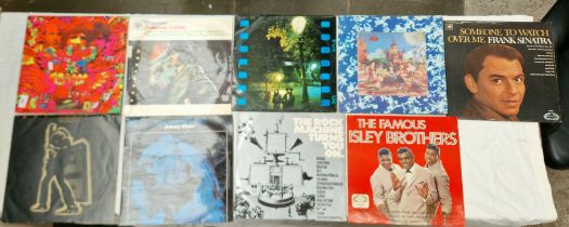 Various vinyl records, mostly rock and pop including Cream, The Rolling Stones & Little Free Rock (