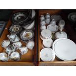 Two boxes of pottery including Palissy Game series, and Royal Malvern and Crown Clarence