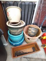 A collection of planters and pots - approx 15 total