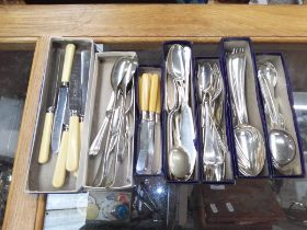 A quantity of silver plated cutlery.