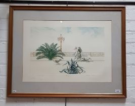 Frank Vernon Martin (British 1921-2005), 'Promenade', signed limited edition aquatint etching, 50/