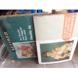 8 double sided vintage advertisement boards.