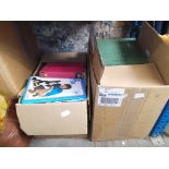 Three boxes of books including reference books, annuals including Blue Peter etc