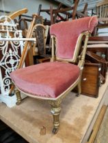 A gold painted late Victorian bedroom chair.