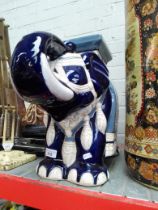 A Chinese ceramic plant stand modelled as an elephant.