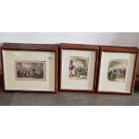 10 hand coloured etchings after George Cruickshank (British 1792-1878) including a series of six