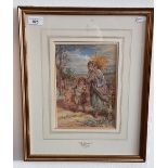 David Hardy (fl.1855-1870), 'The Gleaners', watercolour, titled and dated 1867, framed and glazed,