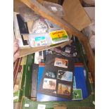 2 boxes of stamps and albums
