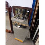 Three vintage mirrors including a mid 20th century dressing table mirror and a a 1930s etched