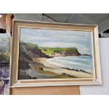 20th century school, oil on board, coastal landscape scene, signed 'W. J. Magowan'...