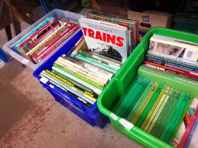 Railway books - more than 75 books about railways in 3 boxes