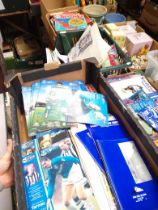 Four boxes of assorted mainly football programmes, magazines and annuals etc. Mostly Everton