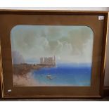 Peter Conrad Schreiber (1816-1894), Gulf of Naples, gouache, signed, glazed and framed.