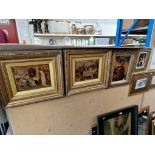 Four early 20th century gilt framed crystoleums.