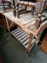 A Forest garden potting bench.