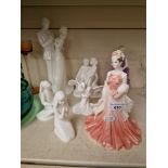 5 Royal Doulton ‘Images’ figures including ‘Congratulations’ 28cm high together with 2 Coalport