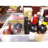 A box of assorted wines & spirits