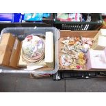 A box of fairy collector's plates and a box of Leonardo Collection fairies and flower fairies,