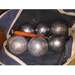 Two sets of French boules with jack.