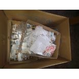 A box of loose stamps