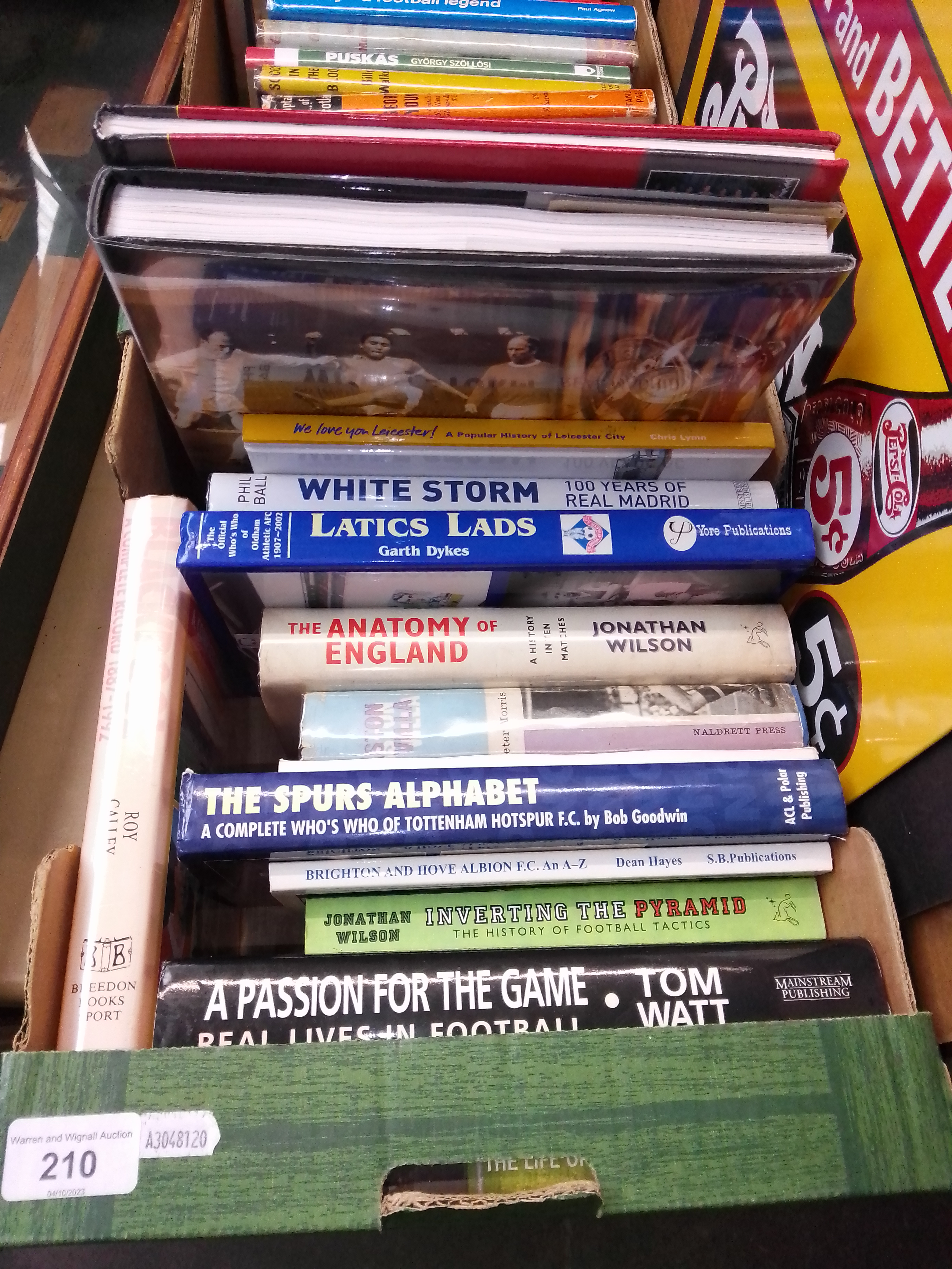 A box of assorted football club history books