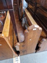 A large pitch pine church pew. Approx 10ft