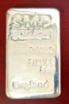 SMP Bullion 1 kilo 999 silver bullion bar.