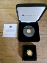 Two gold coins comprising of an Elizabeth II 2019 quarter sovereign and a 2018 9ct gold proof-like