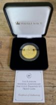 A Jubilee Mint 'THE PLATINUM WEDDING ANNIVERSARY FINE GOLD DIAMOND-SET PROOF COIN', 5 sovereign,