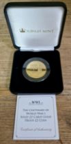 A Jubilee Mint 'THE CENTENARY OF WORLD WAR I SOLID 22-CARAT GOLD PROOF £2 COIN', Elizabeth II, 2018,