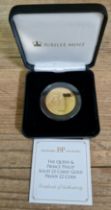 A Jubilee Mint 'THE QUEEN & PRINCE PHILIP SOLID 22-CARAT GOLD PROOF £2 COIN', Elizabeth II, 2016, in
