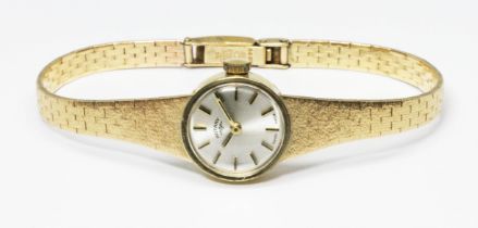 A hallmarked 9ct gold Rotary wristwatch with 9ct gold bracelet strap, gross wt. 18.4g.