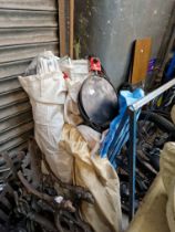 Various camping equipment including gas skillet, porta potty, NOTE part of lot by roller shutter