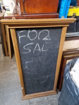 A shop menu chalk board