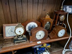 A selection of mantle clocks, seven in total