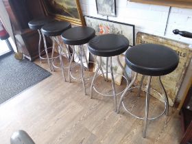 A set of five modern Italian stools by Effezeta.