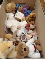 A box of collectable teddy bears including two Dean's Ragbook bears; Hardy & Hudson, Boyds Edmund T,