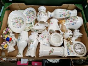 Aynsley china - 20 items including animal figures, clock, perfume atomiser etc.