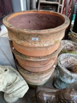 Three very large terracotta pots