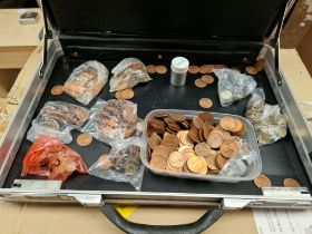 A case containing various modern UK coins.