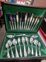 Two canteens of silver plated cutlery.