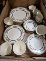 A box of Minton 'Stanwood' china, 31 pieces, cups, saucers, plates, jug, etc.