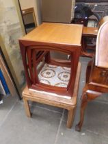 A G-Plan mid 20th century teak nest of tables and a G-Plan tile top coffee table.