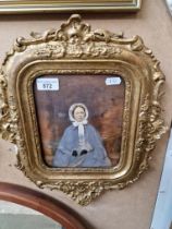 Late 19th/early 20th century, portrait of a woman, overpainted photograph, 16.5cm x 20cm, framed and