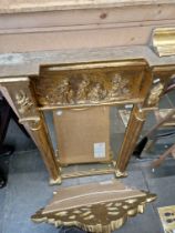 A Regency gilt framed pier mirror with architectural column supports, later mirrored glass, 80cm x