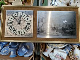 A wall clock featuring a picture of old Liverpool on stainless steel