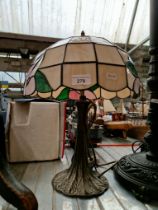 A Tiffany style leaded glass table lamp.