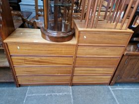Two mid 20th century mahogany chests of drawers.