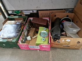 Seven boxes of assorted items to include boxed sander, boxed food vacuum sealer machine, childrens