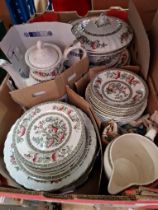 A box of Johnson's Indian Tree table wares